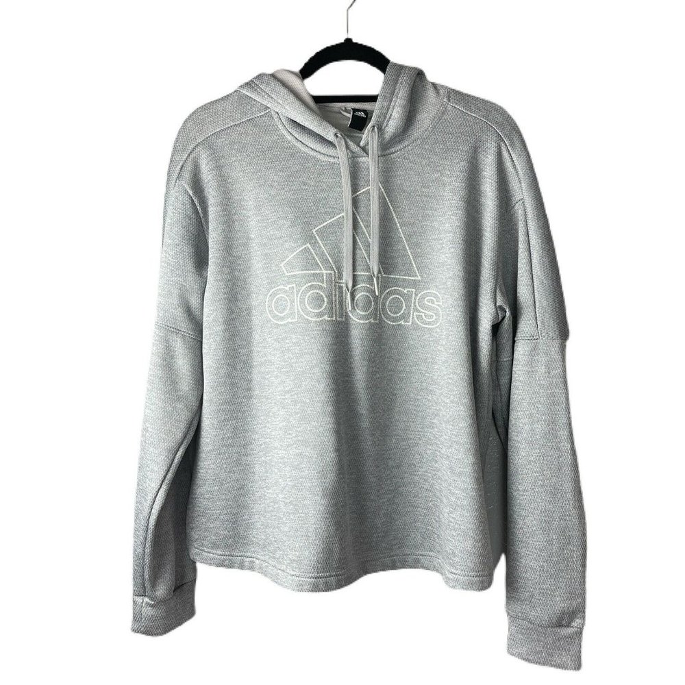 Adidas Climawarm Cropped Hoodie Size XL Gray